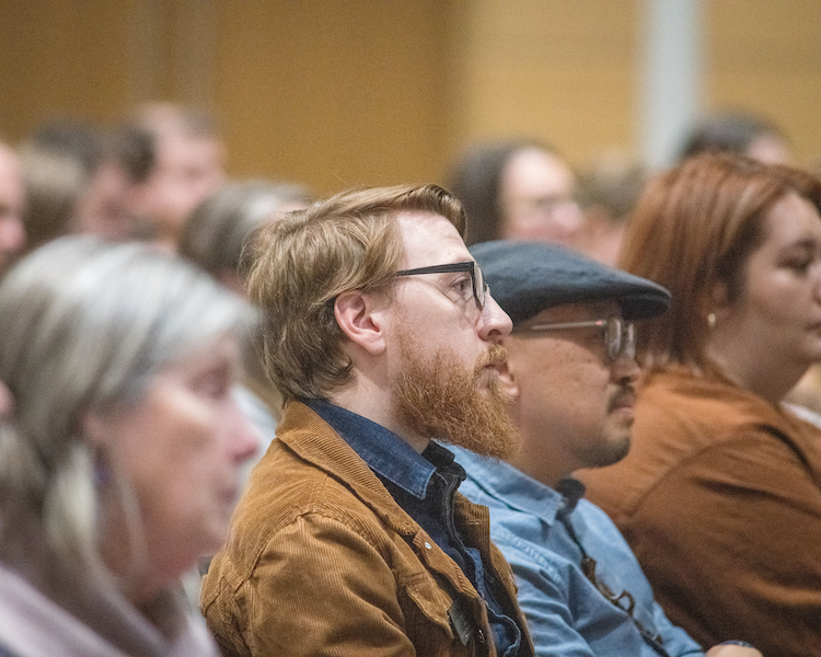Side view of audience