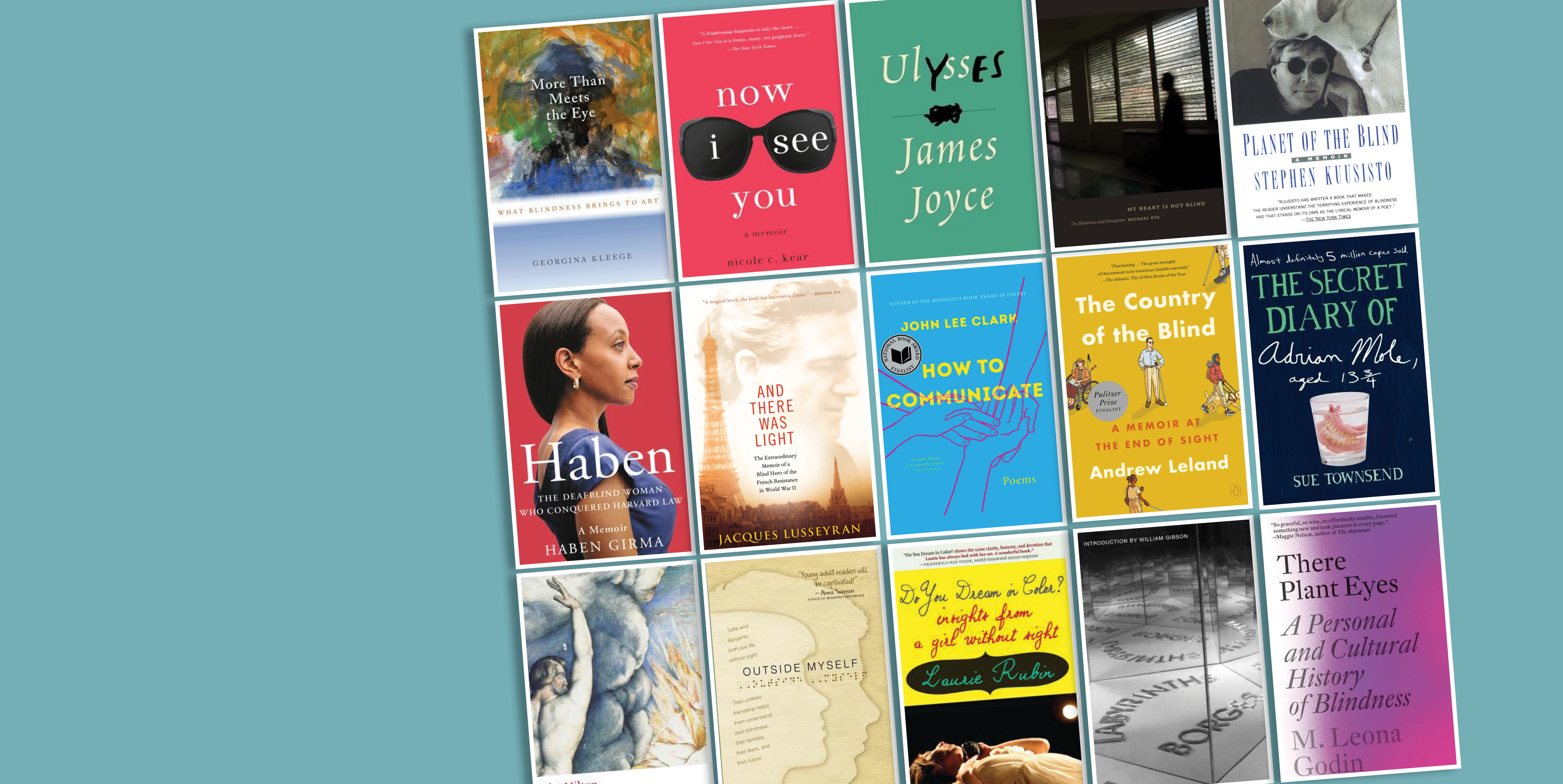 Collage of book covers from blind and low-vision authors reading list