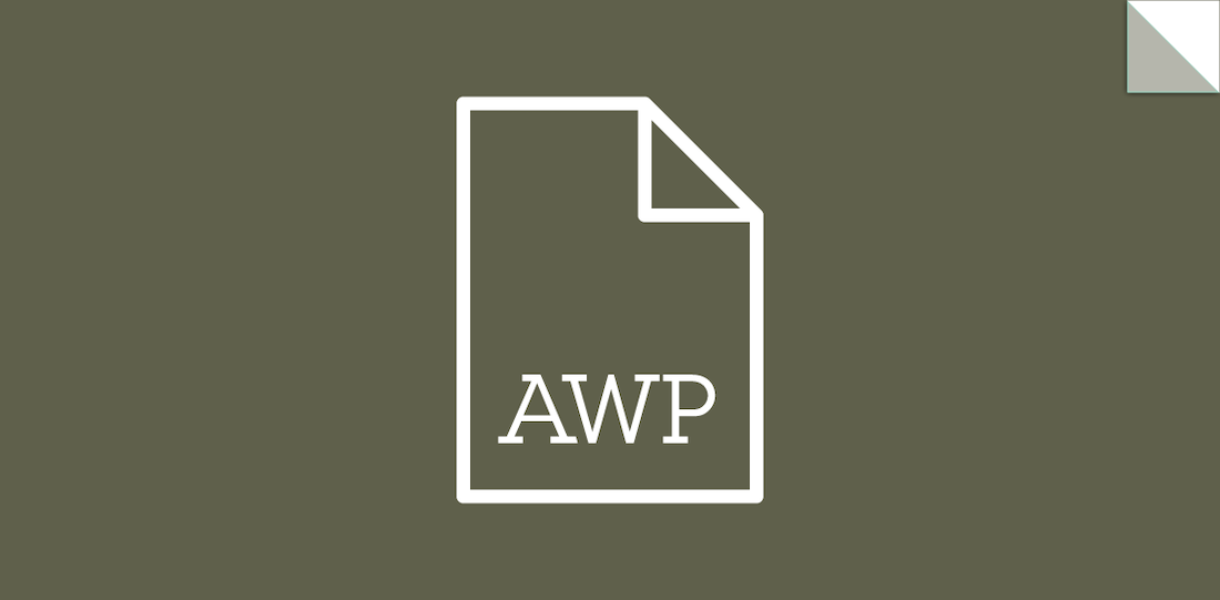 AWP logo on olive green background.